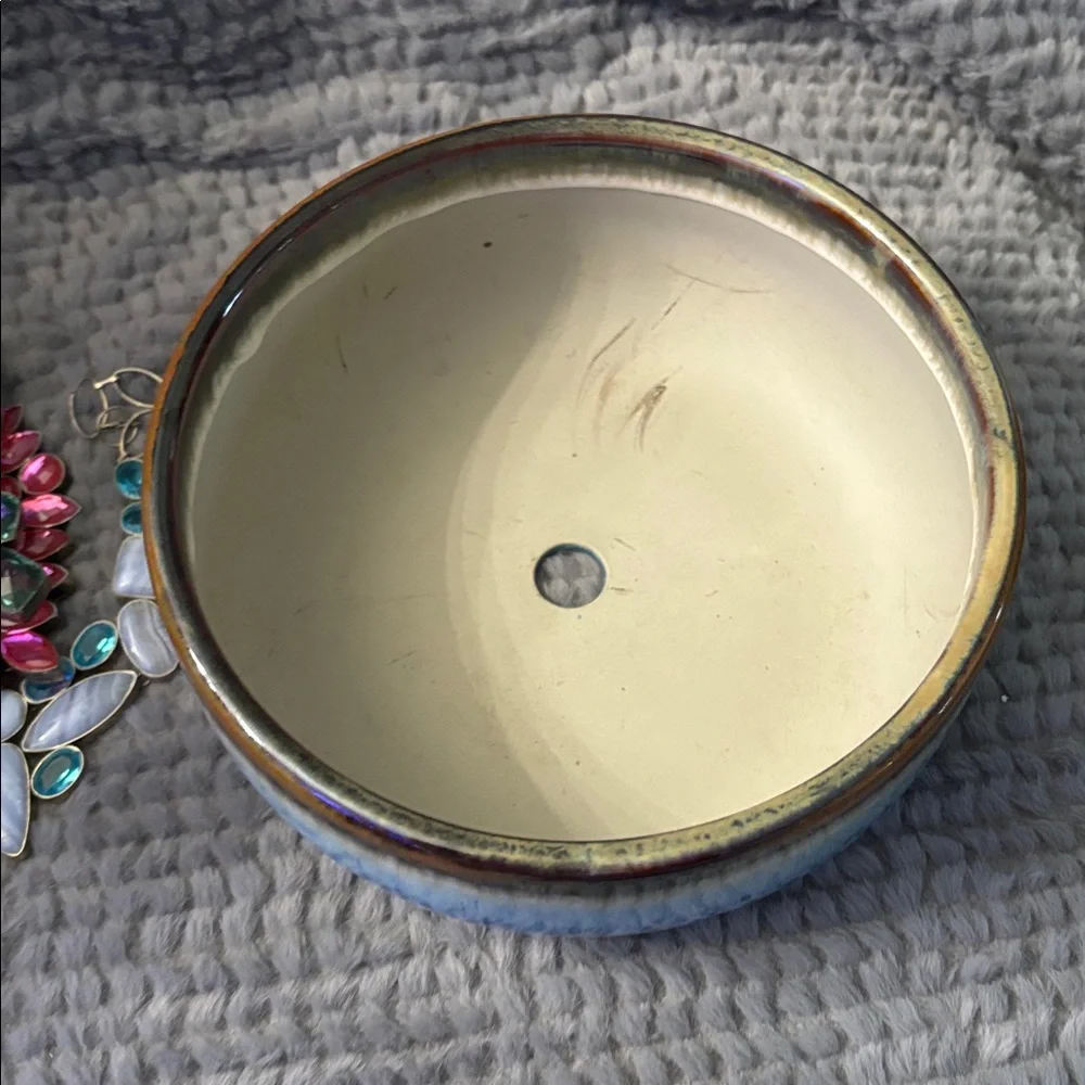 😎Blue and Brown Ceramic Bowl🥰🥰8”❤️